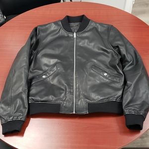 SANDRO PARIS Reversible leather bomber jacket
